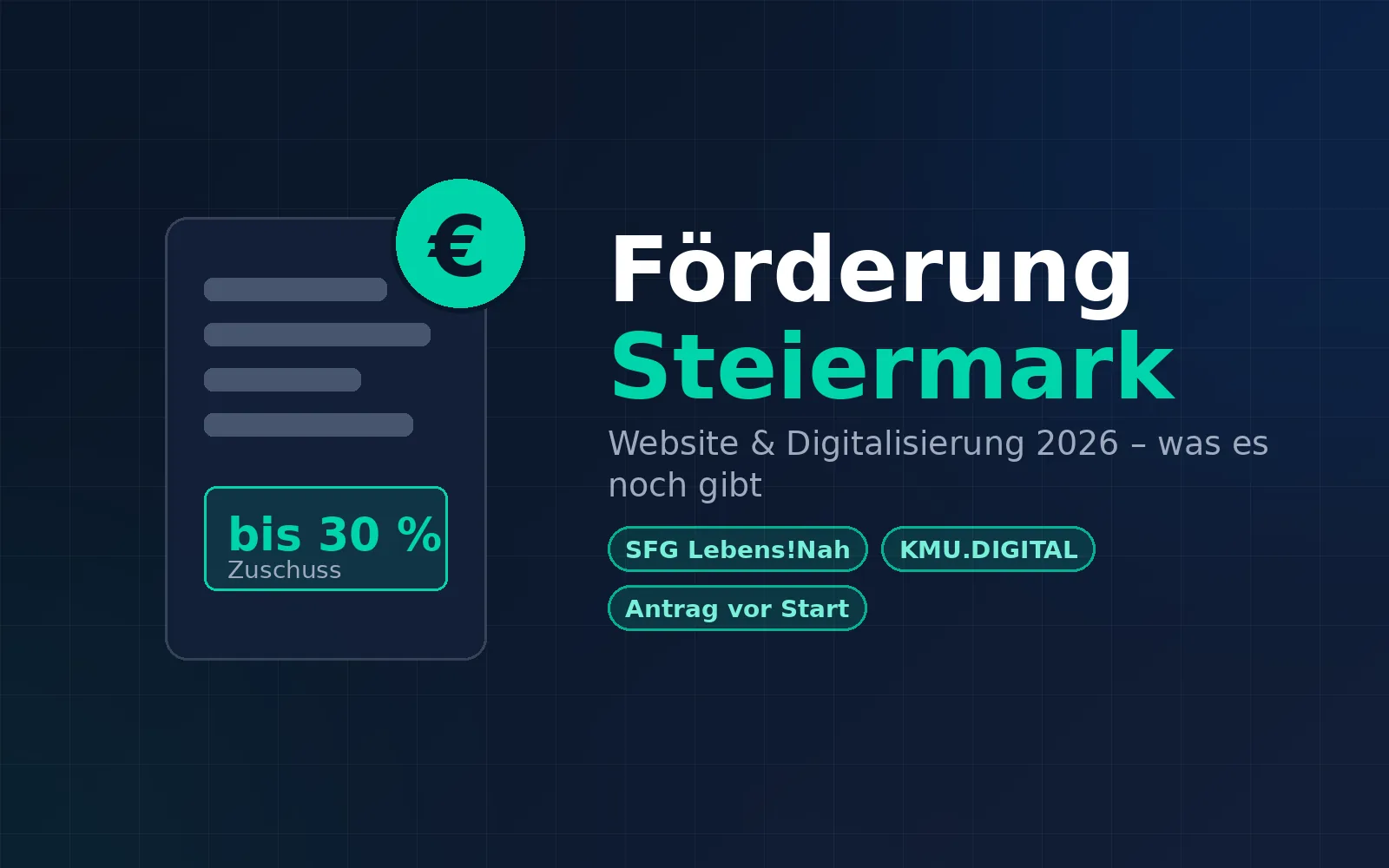 Website & Digitalisierung fördern lassen: Was steirische Kleinbetriebe 2026 noch bekommen