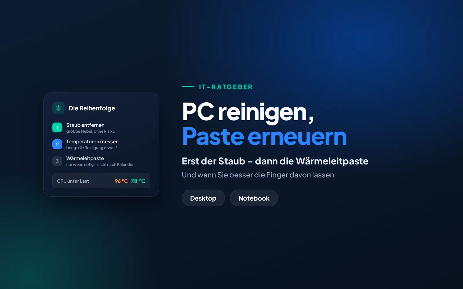PC & Notebook reinigen: Wann Wärmeleitpaste etwas bringt