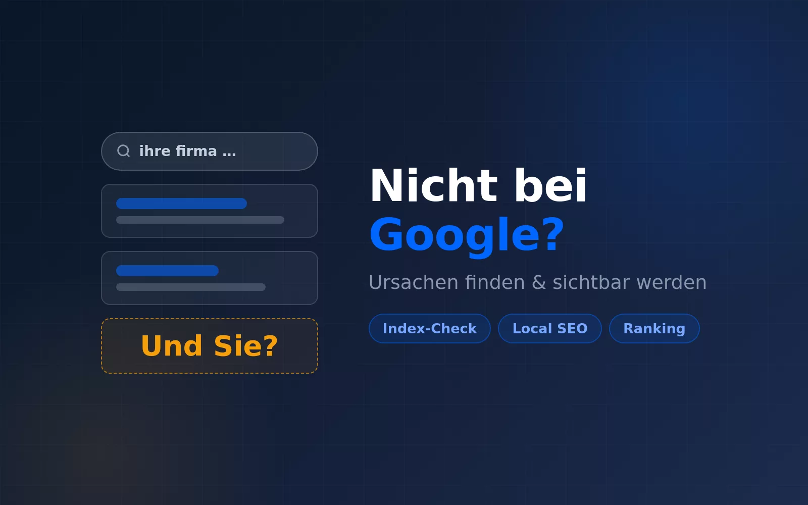 Warum ist meine Website nicht bei Google?
