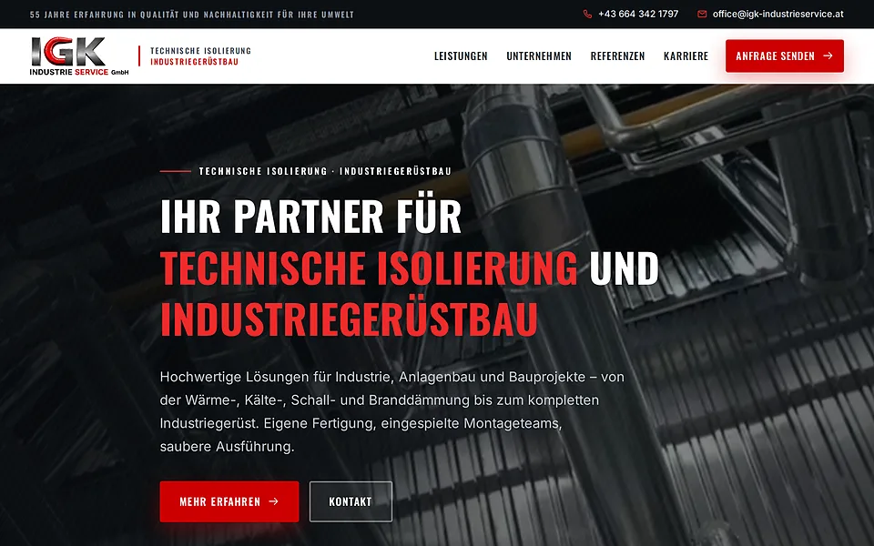 Website-Referenz: IGK Industrie Service