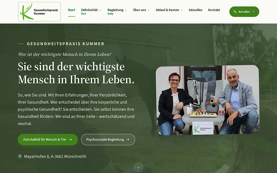 Website-Referenz: Gesundheitspraxis Kummer