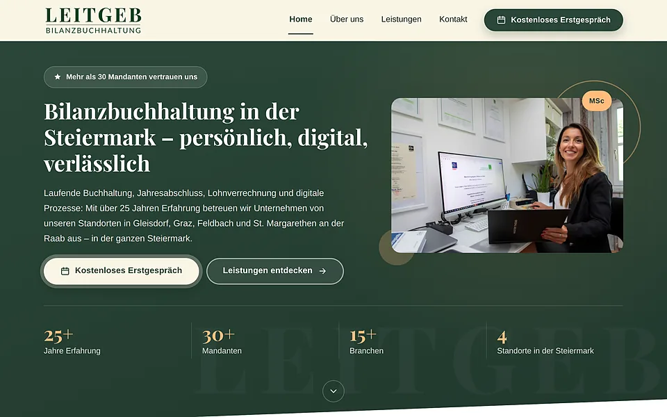 Website-Referenz: Leitgeb Bilanzbuchhaltung
