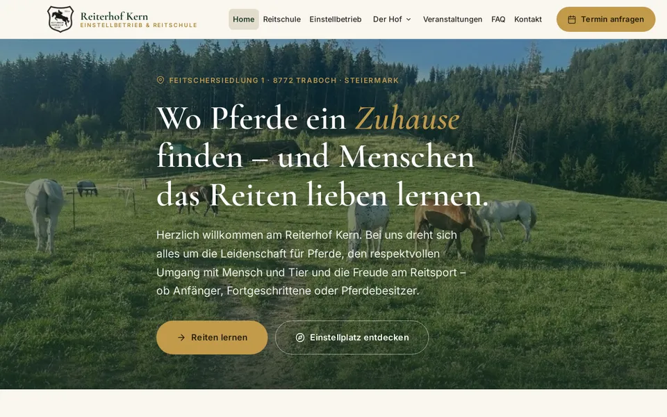 Website-Referenz: Reiterhof Kern