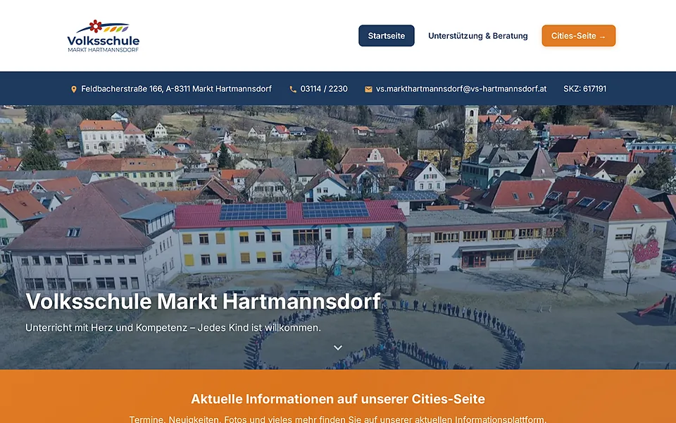 Website-Referenz: Volksschule Markt Hartmannsdorf